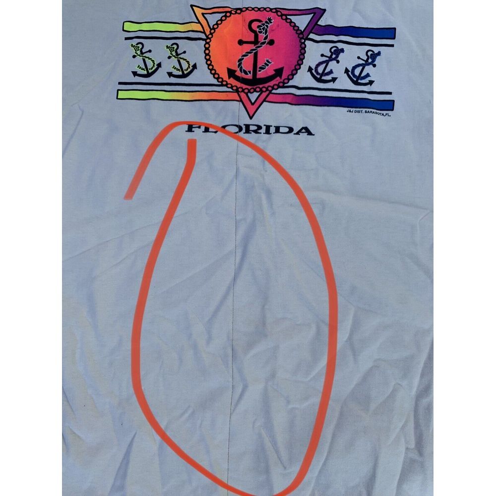 Vintage 90's Lot Of 2 Florida Seashell Summer T-Shirt XL Hanes Made USA - Picture 4 of 12